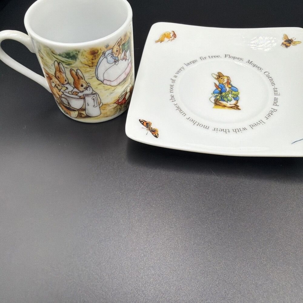 2010 Peter Rabbit Tea Party Set for Two Beatrix Potter. Made/England. Good Cond. - Picture 2 of 16
